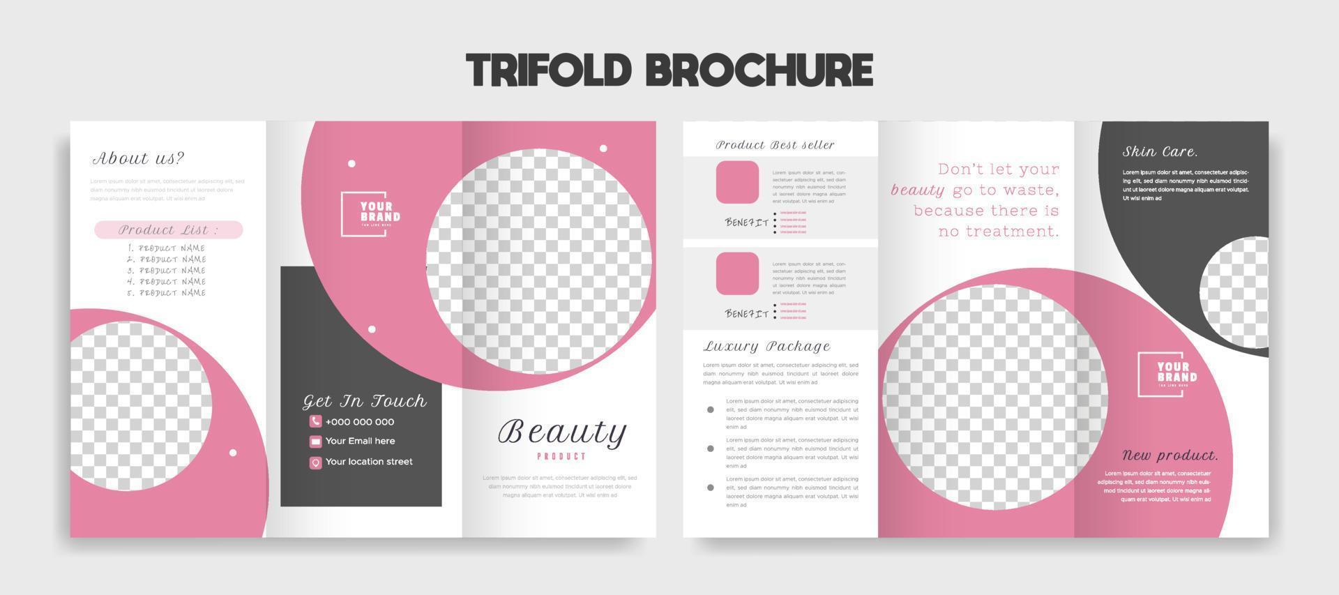 Simple and Elegant Trifold Brochure Layout vector