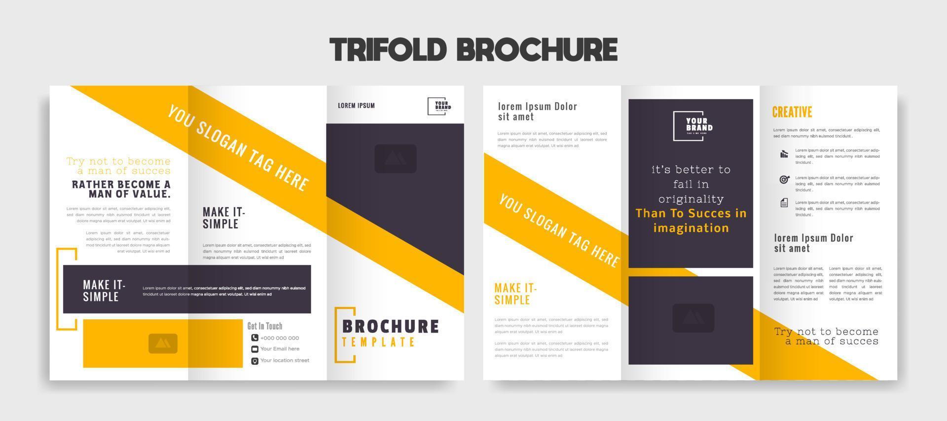 Simple and Elegant Trifold Brochure Layout vector