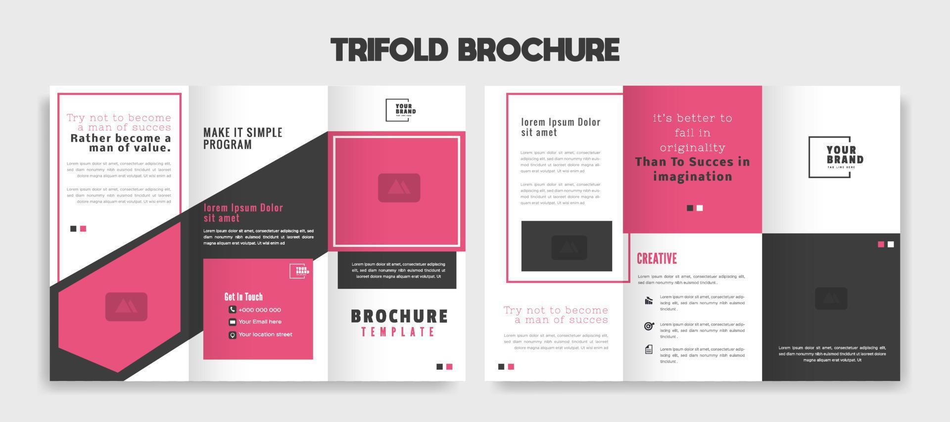 trifold brochure template design vector