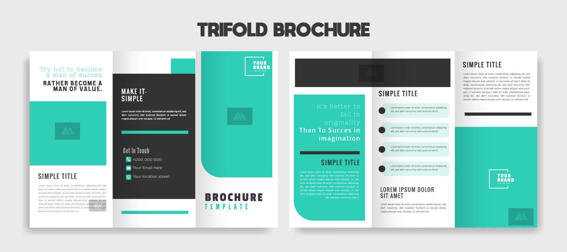 Simple and Elegant Trifold Brochure Layout vector