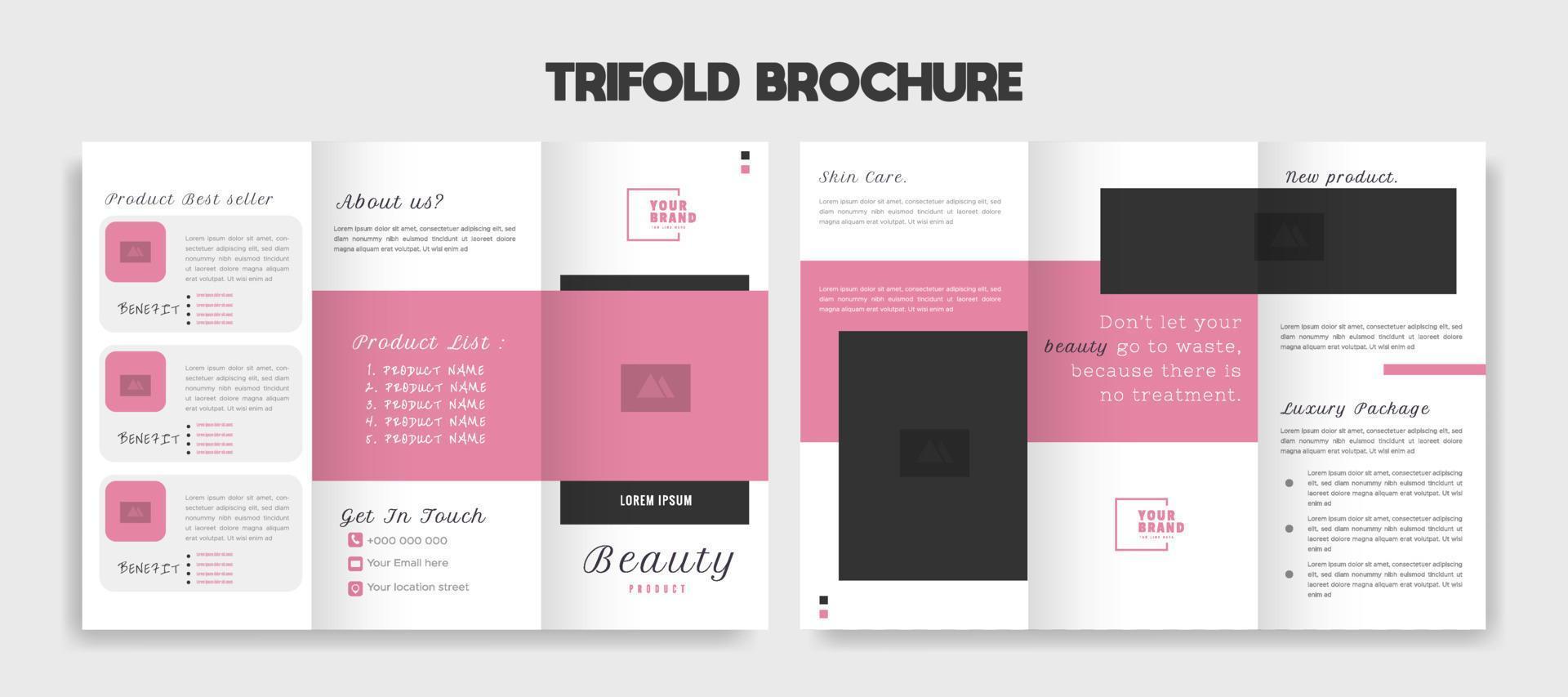 Simple and Elegant Trifold Brochure Layout vector