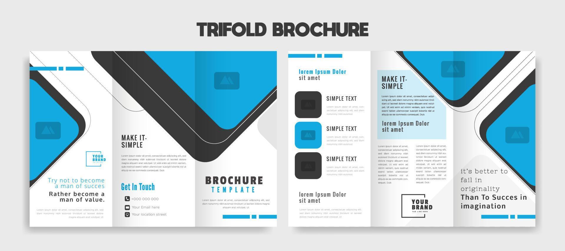 trifold brochure template design vector