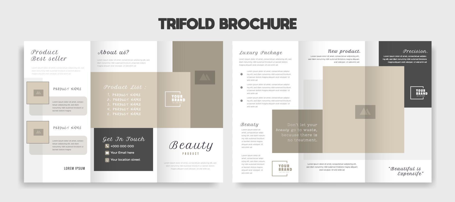 diseño de folleto tríptico simple y elegante vector