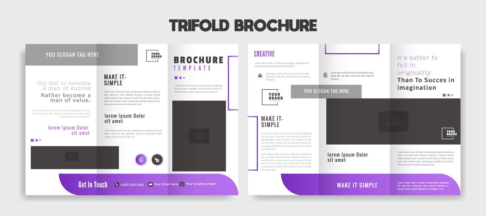 trifold brochure template design vector