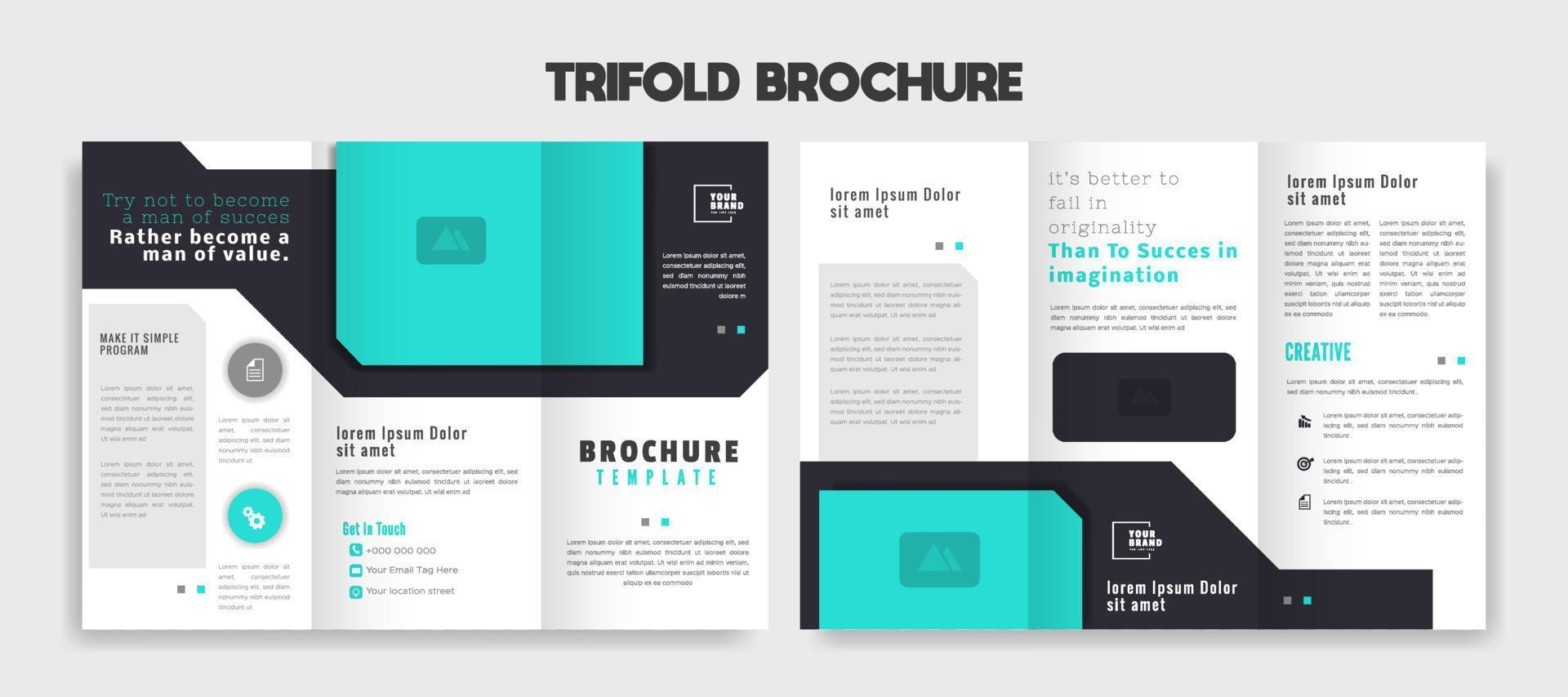 trifold brochure template design vector