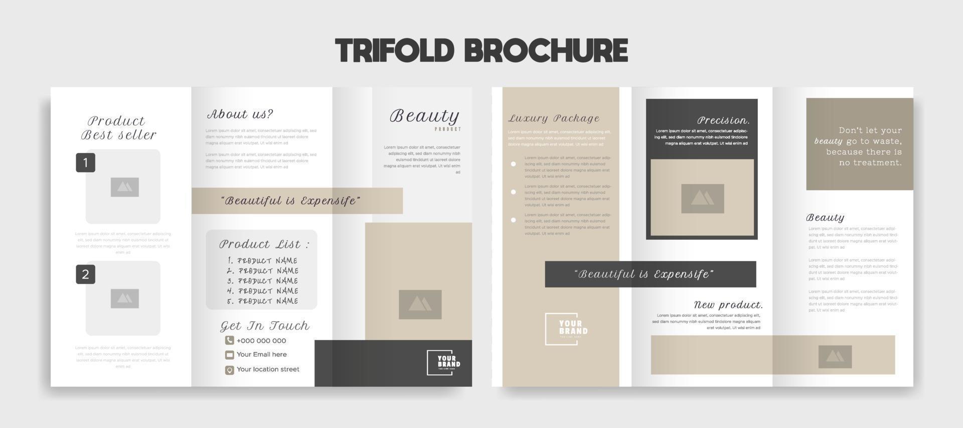 Simple and Elegant Trifold Brochure Layout vector