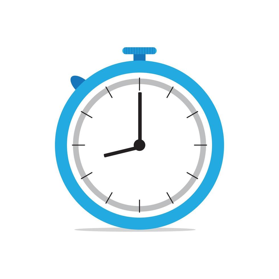 blue alarm vector clock isolated on white background