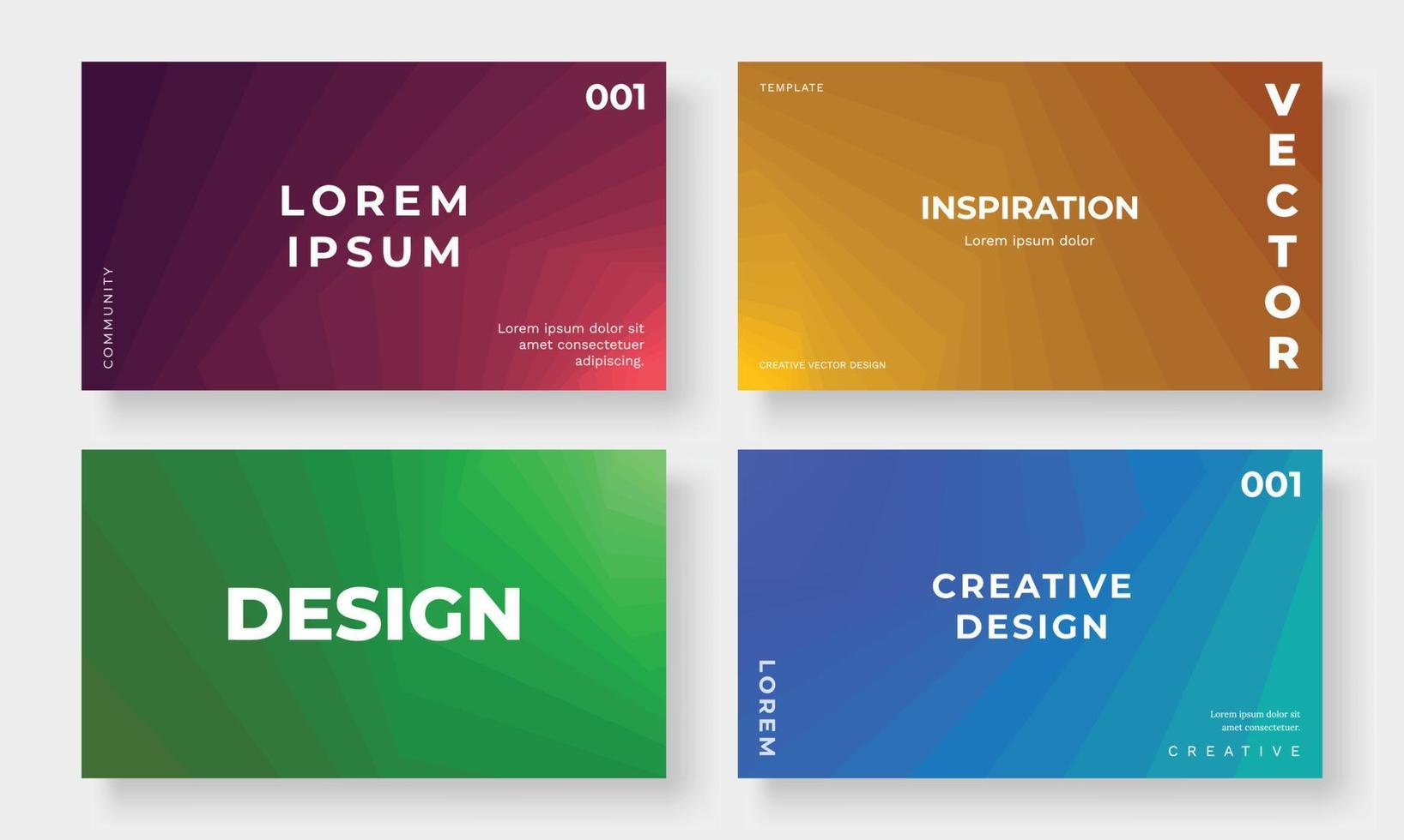 Set of template background design vector. Collection of creative abstract gradient vibrant colorful red, orange, green and blue. Art design illustration for business card, cover, banner, wallpaper. vector