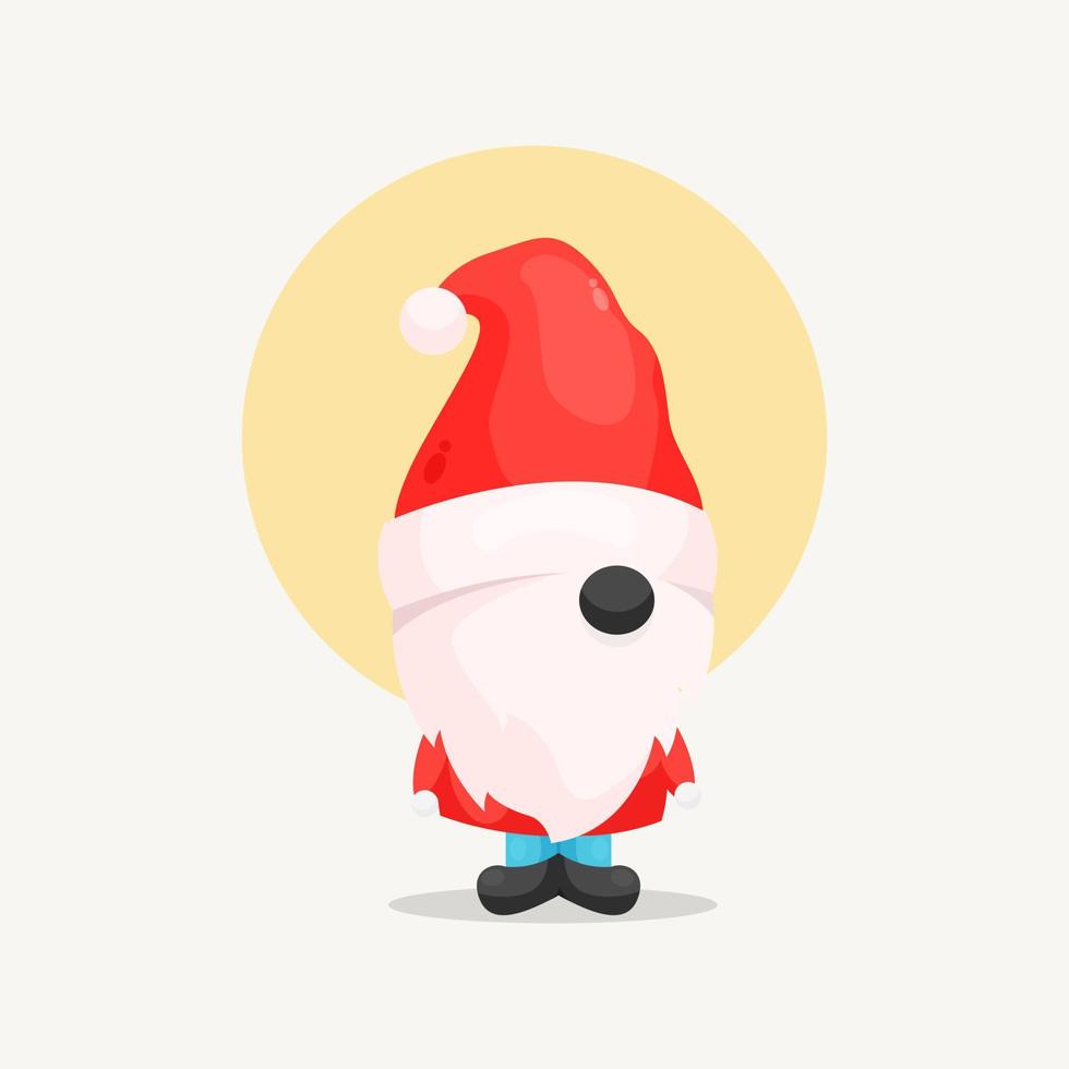cute christmas gnome in santa costume illustration vector