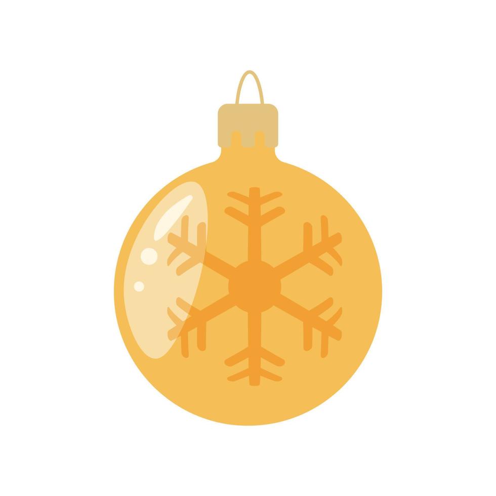 juguete de árbol de navidad amarillo aislado en un fondo transparente. vector