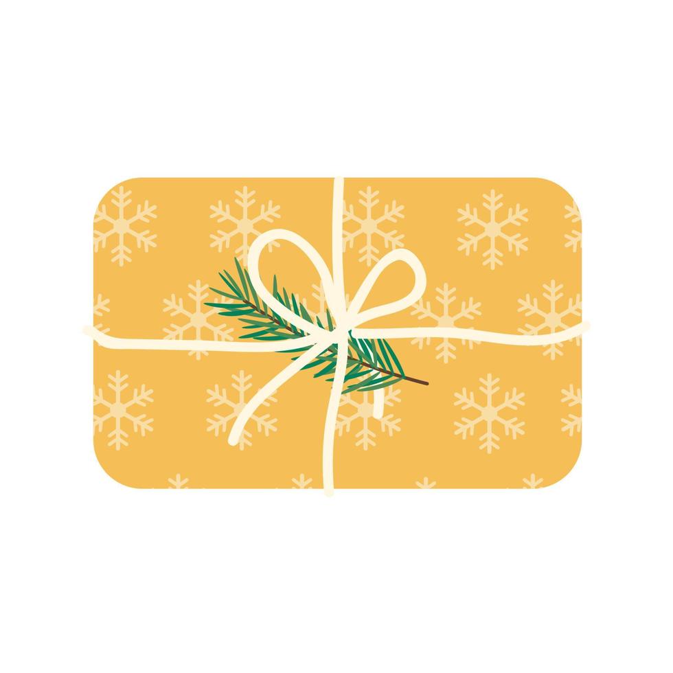 caja de regalo de navidad dorada vector