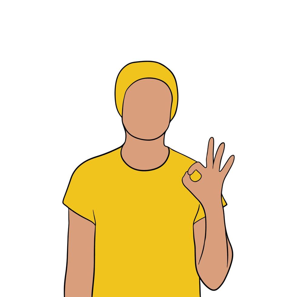 Isolated Young handsome man set in different poses on white background illustration vector