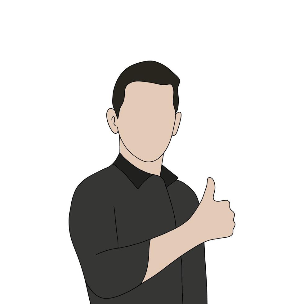 Isolated Young handsome man set in different poses on white background illustration vector