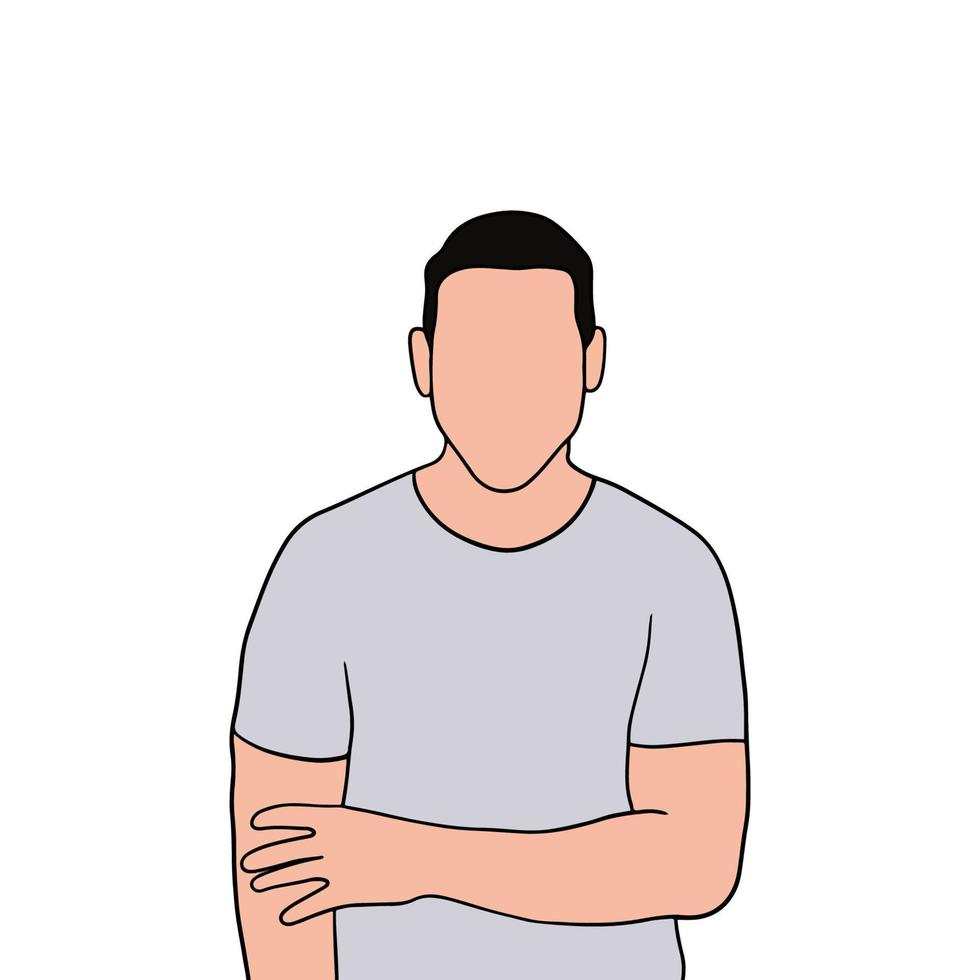 Isolated Young handsome man set in different poses on white background illustration vector