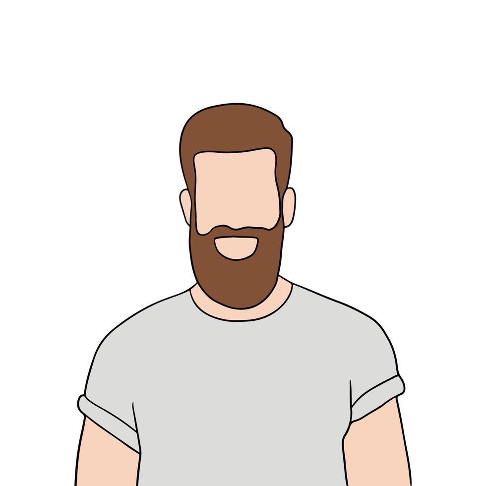 Isolated Young handsome man set in different poses on white background illustration vector