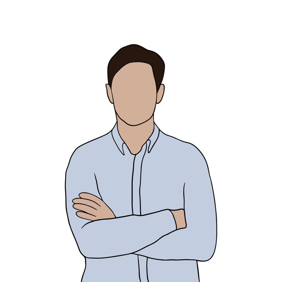 hombre guapo joven aislado en diferentes poses en la ilustración de fondo blanco vector