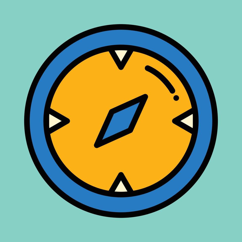 Compass Filled Icon vector