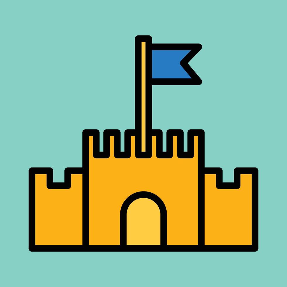 Sand Castle Filled Icon vector