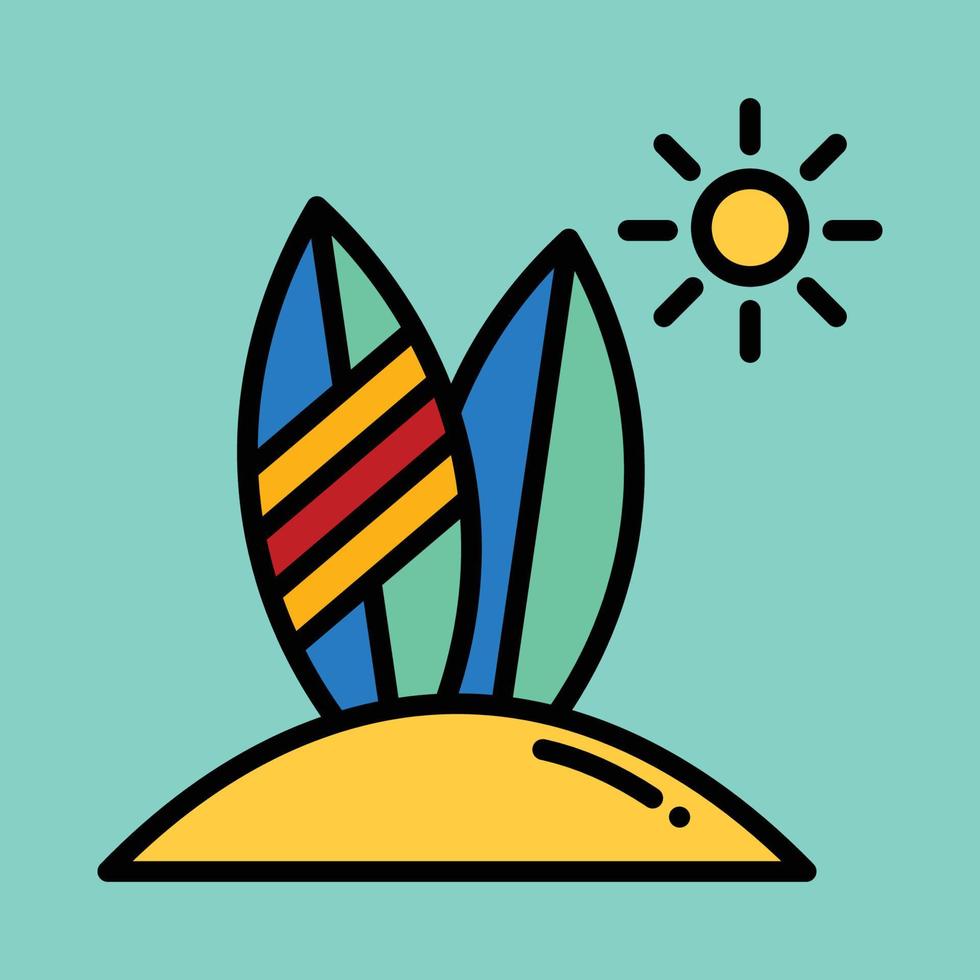 Surfboard Filled Icon vector