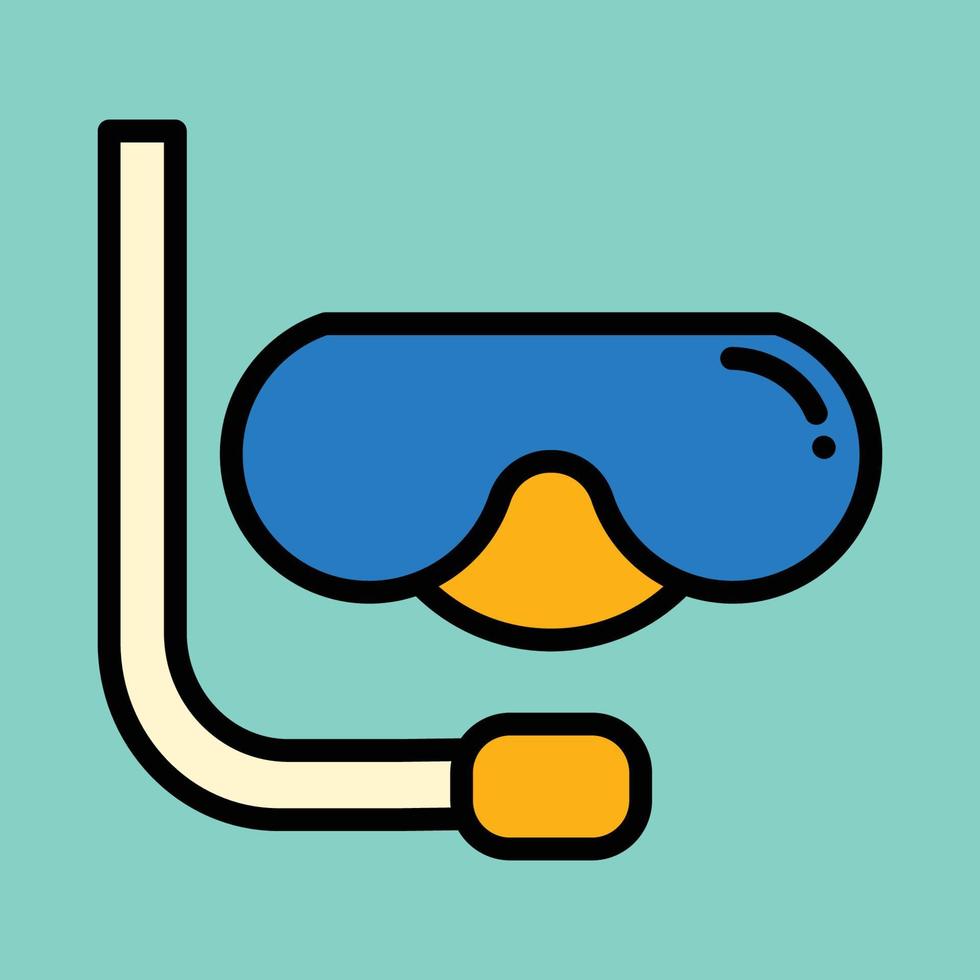 icono lleno de snorkel vector