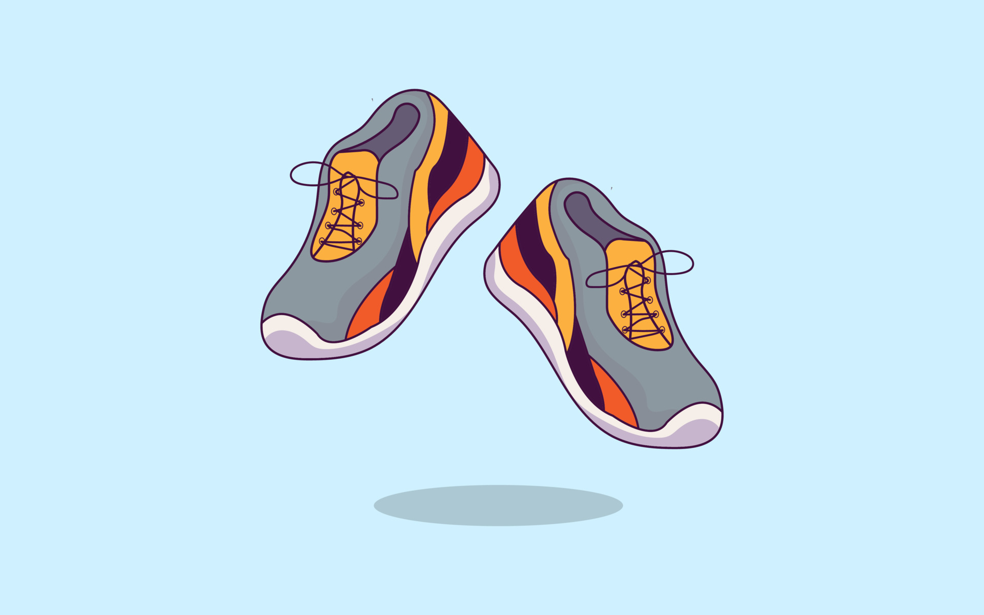 Running shoes cartoon illustration 14195997 Vector Art at Vecteezy