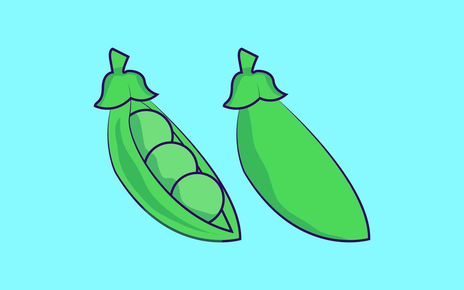 vector de dibujos animados de vegetales de guisantes