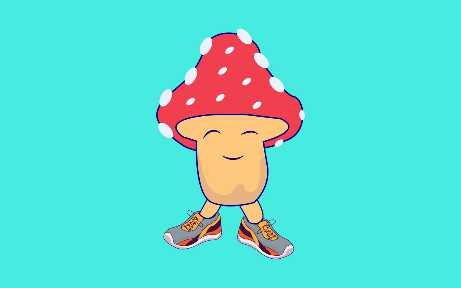 Mushroom vegetable cartoon vector