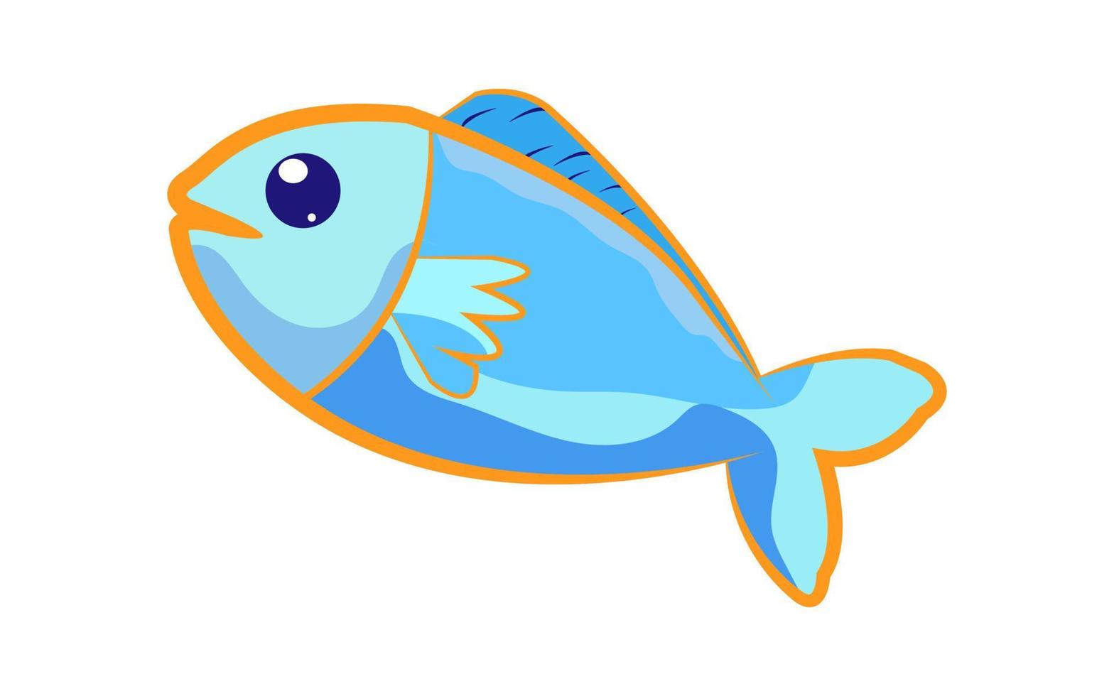 Blue fish silhouette pro vector