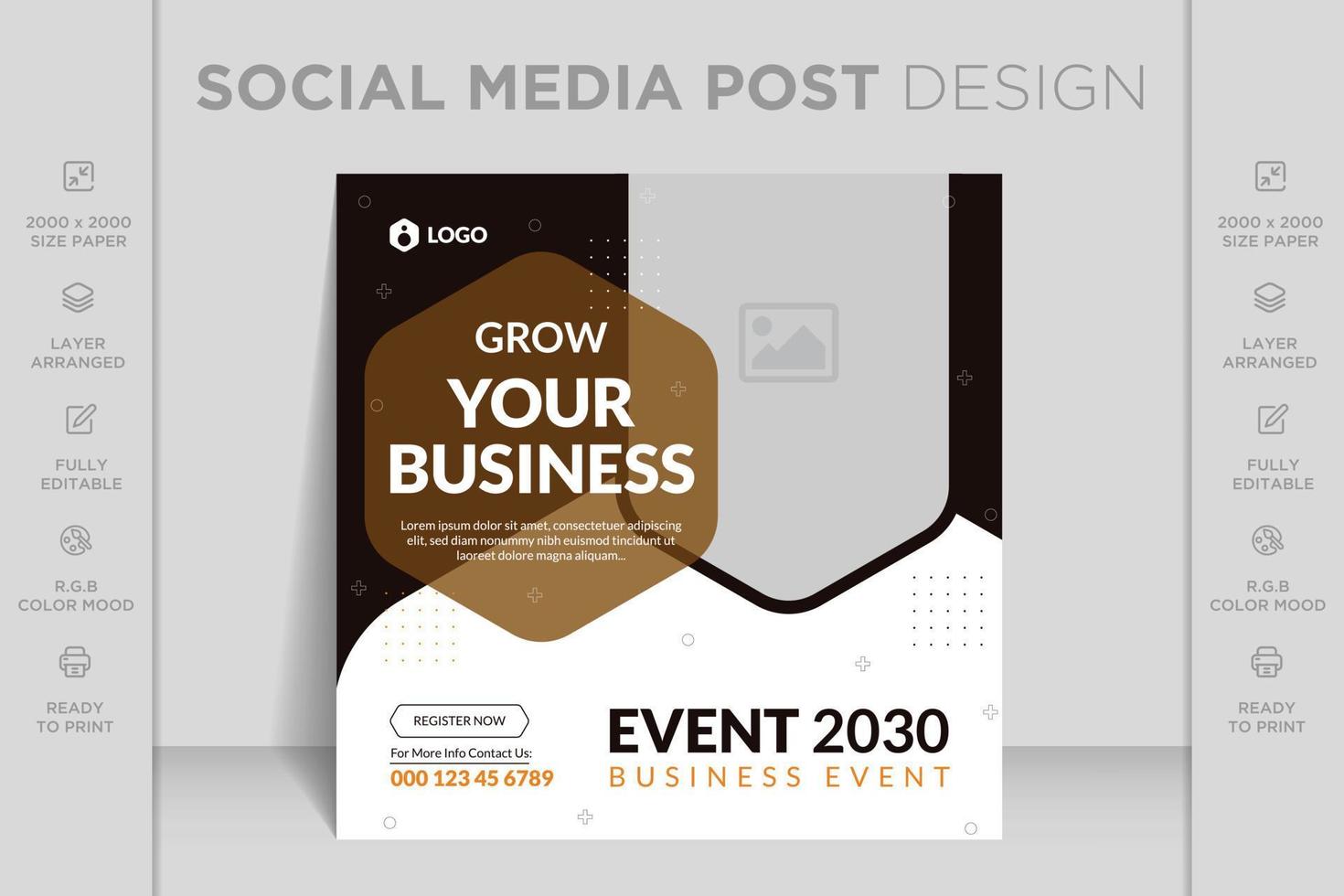 Digital marketing agency live webinar and corporate business social media post banner template vector