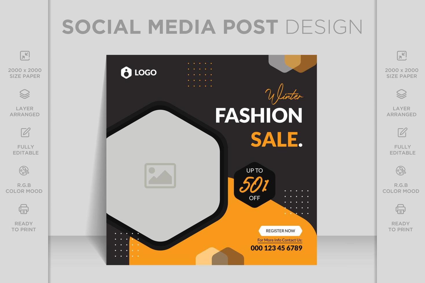 Modern dynamic instagram, facebook and social media post web banner template for online fashion sale vector