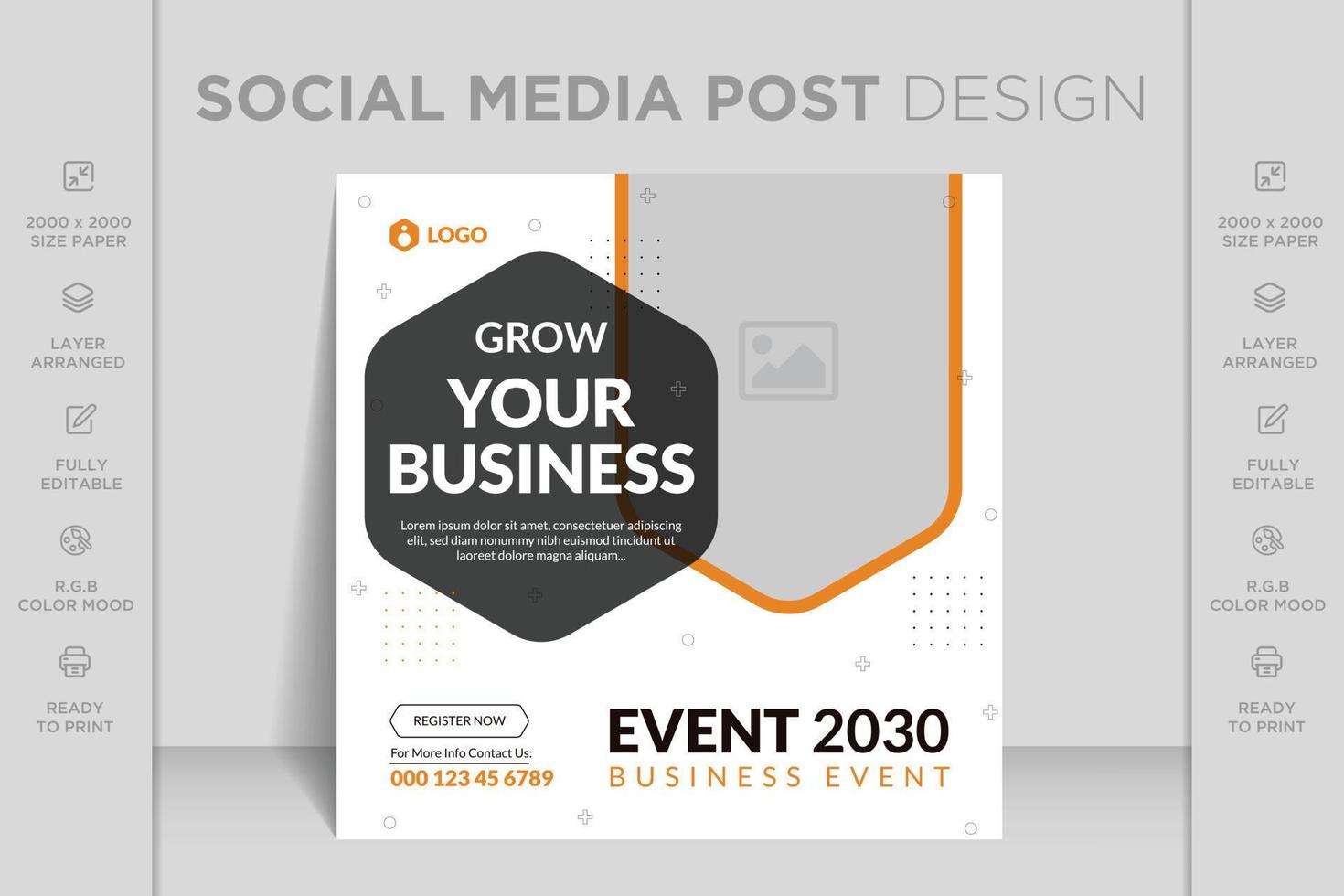 Digital marketing agency live webinar and corporate business social media post banner template vector