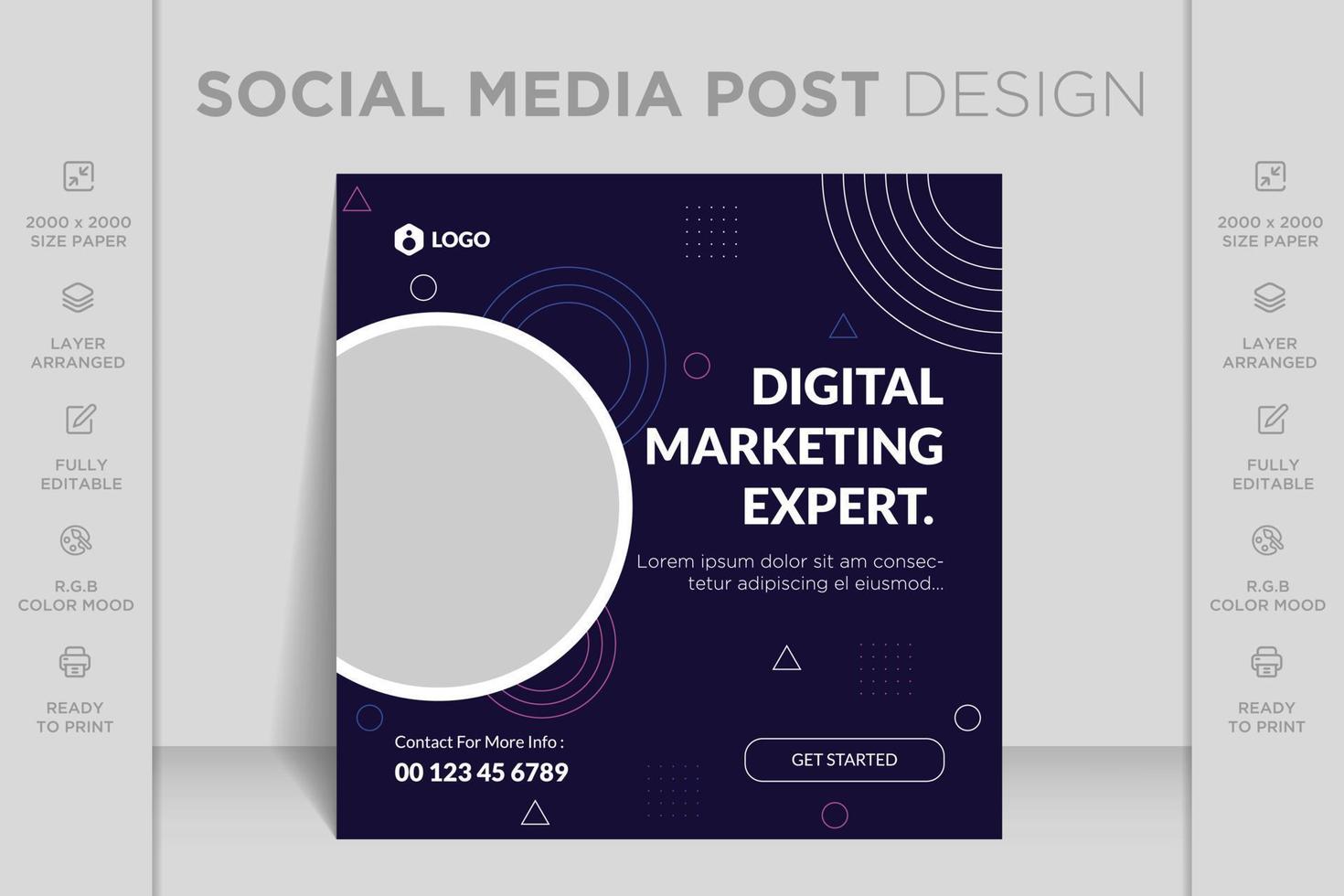 Digital marketing agency live webinar and corporate business social media banner post template vector