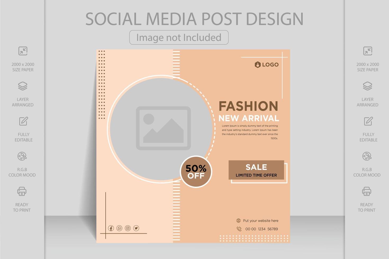 Modern dynamic Instagram, Facebook and social media post web banner template for online fashion sale vector