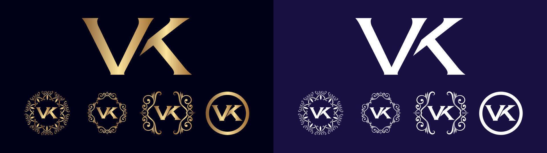 diseño de logotipo de marca corporativa vk vector