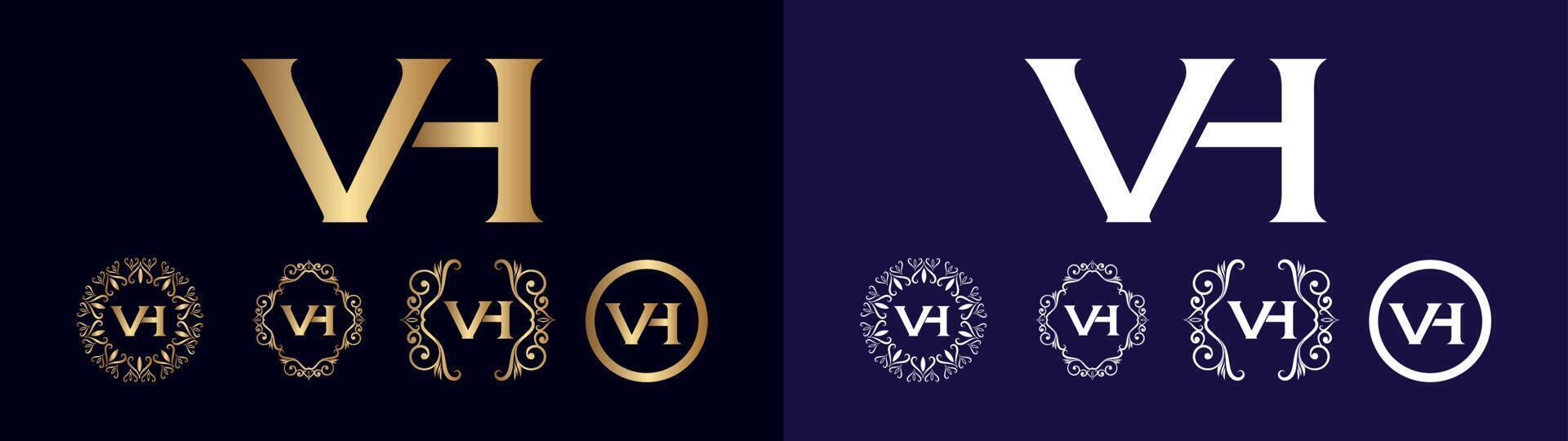 diseño de logotipo de marca corporativa vh vector