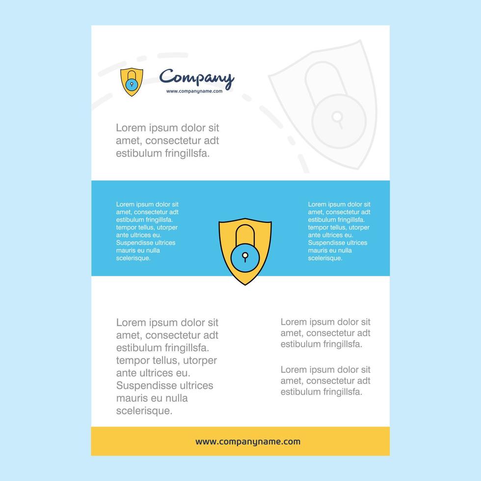 Template layout for Protected comany profile annual report presentations leaflet Brochure Vector Background