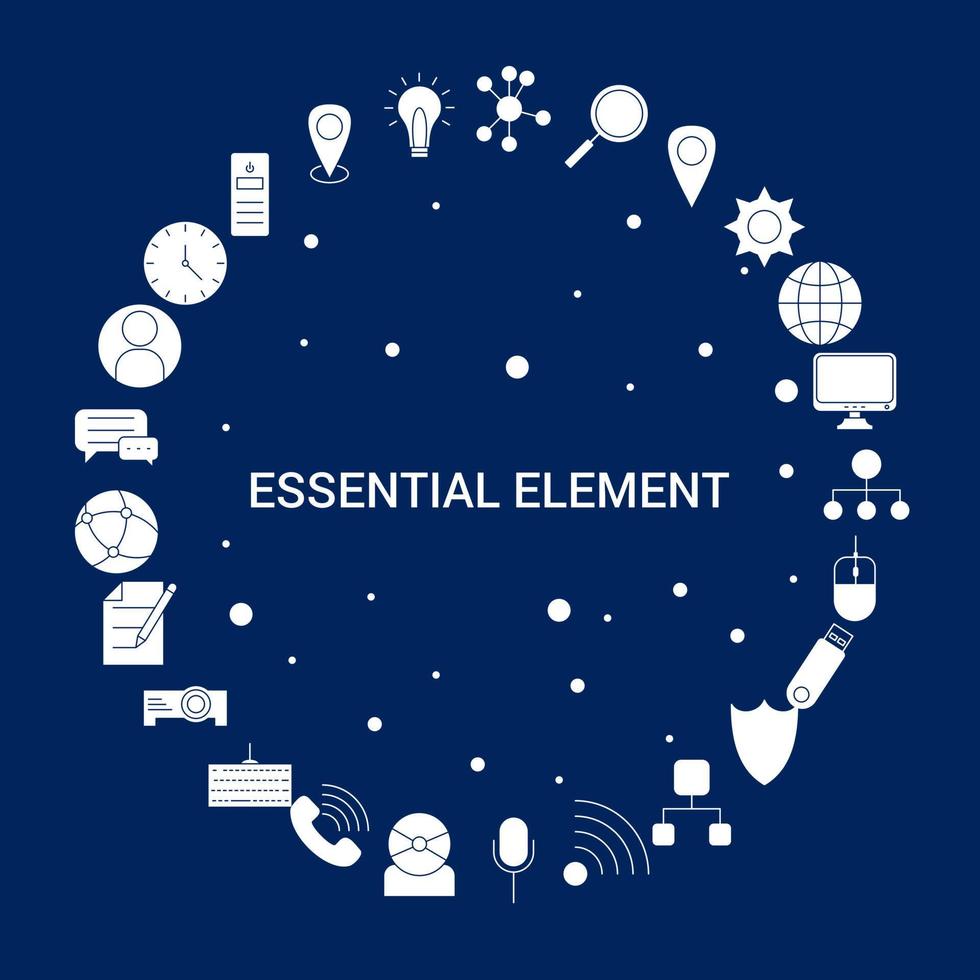 Creative Essential Element icon Background vector