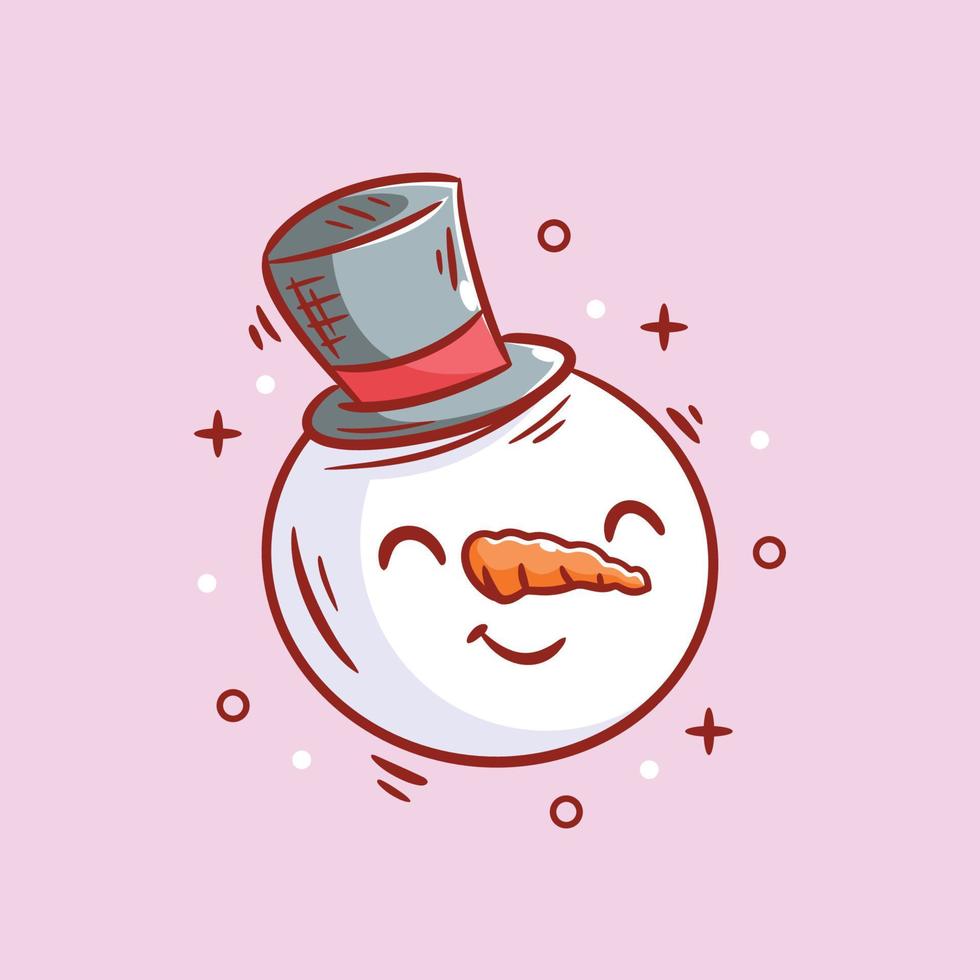 diseño de cabeza de muñeco de nieve para navidad vector