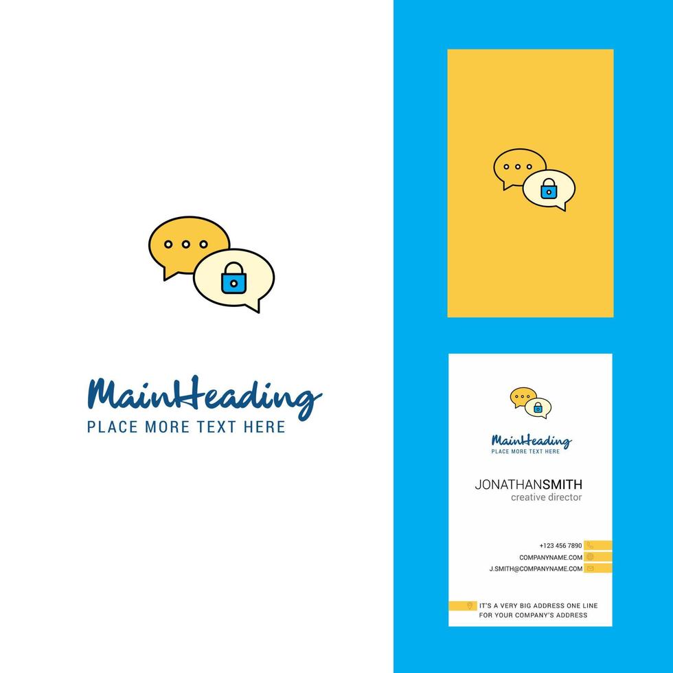 Secure chat Creative Logo and business card vertical Design Vector