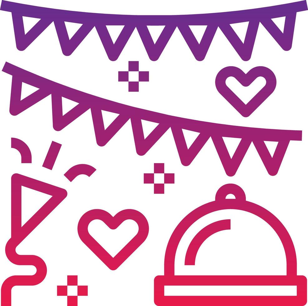 party birthday celebration birthday and party - gradient icon vector