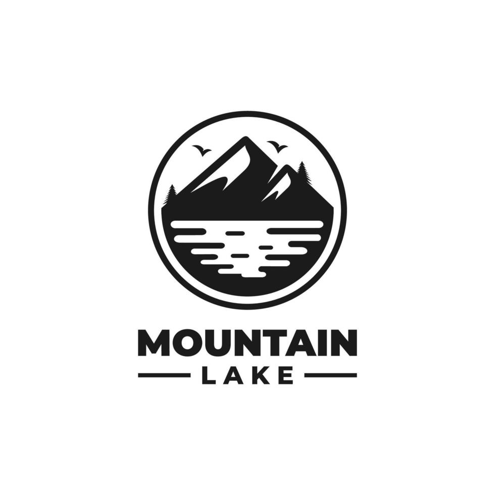 Mountain lake logo design vector
