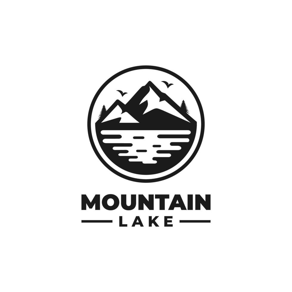 vector de diseño de logotipo de lago de montaña