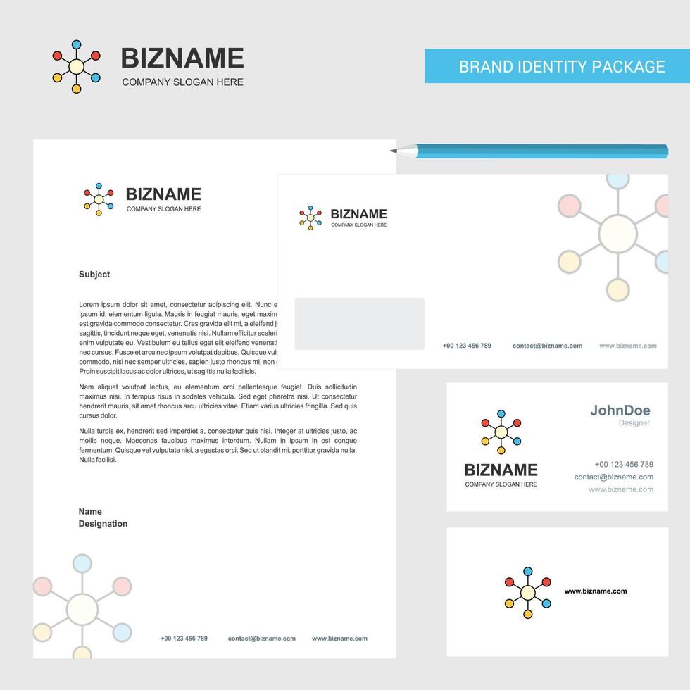 Network Business Letterhead Envelope and visiting Card Design vector template