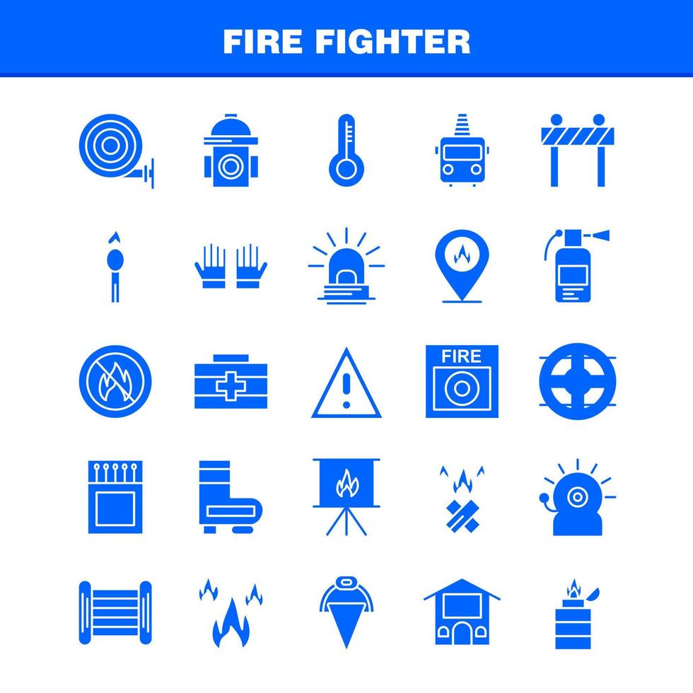 Fire Fighter Solid Glyph Icon for Web Print and Mobile UXUI Kit Such as Burn Fighter Fire Fireman Barrier Board Fighter Fire Pictogram Pack Vector