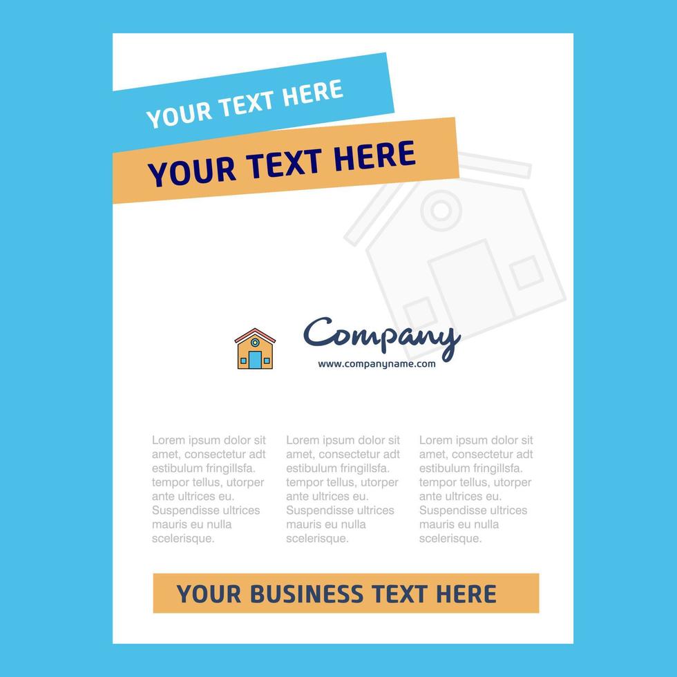 House Title Page Design for Company profile annual report presentations leaflet Brochure Vector Background