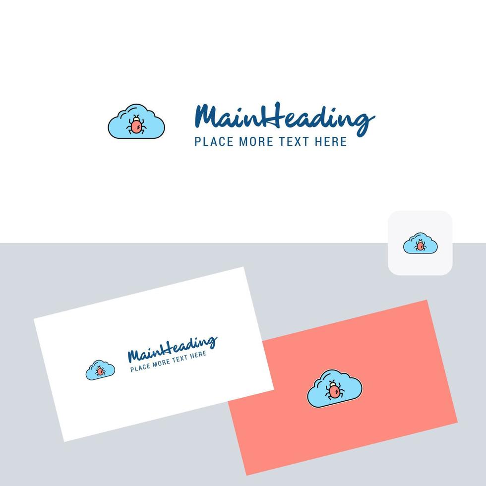 Bug on cloud vector logotype with business card template Elegant corporate identity Vector