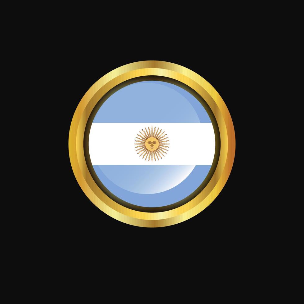 Argentina flag Golden button vector