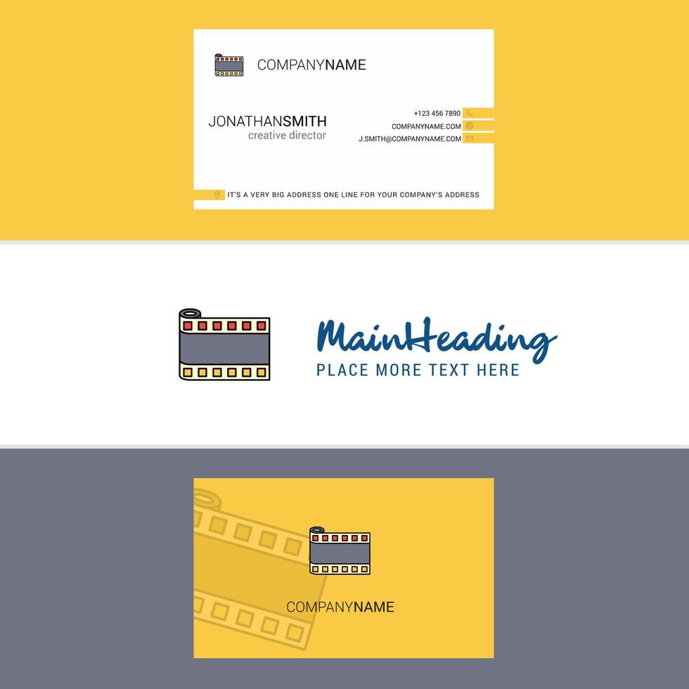Beautiful Film roll Logo and business card vertical Design Vector