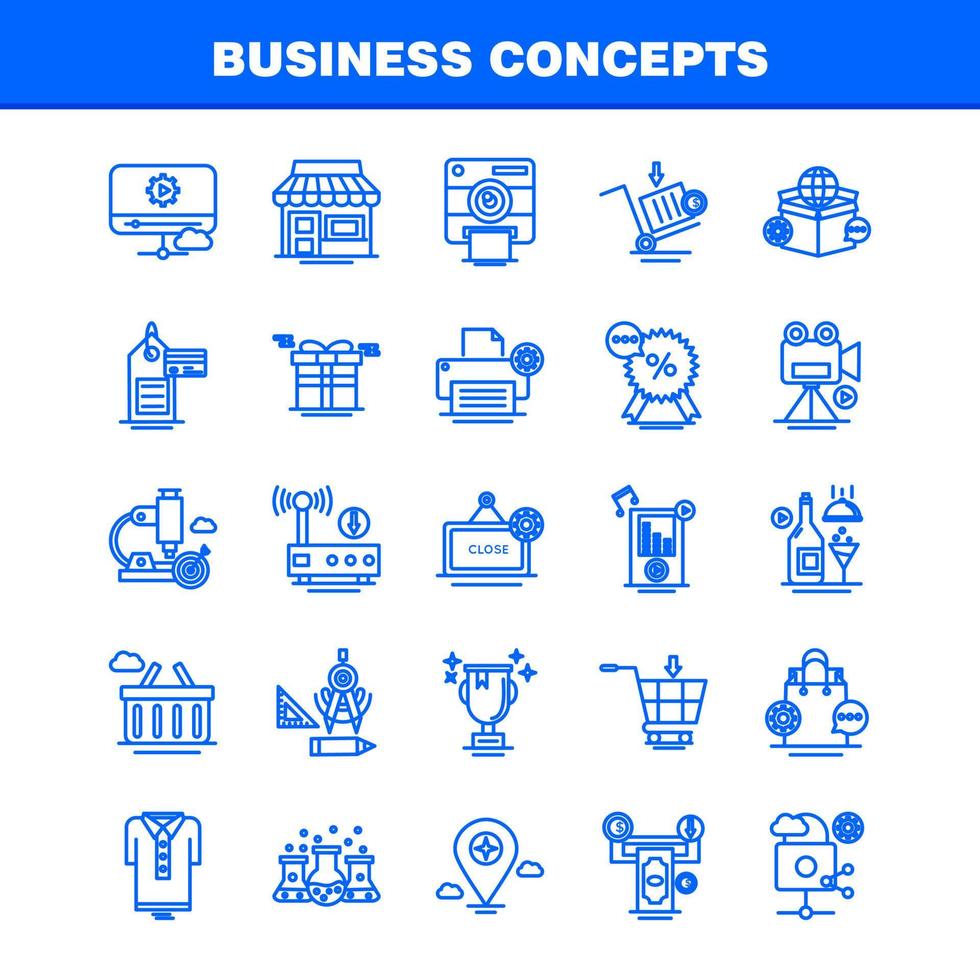 Business Concepts Line Icons Set For Infographics Mobile UXUI Kit And Print Design Include Open Board Board Shop Mall Calendar Date Months Collection Modern Infographic Logo and Pictogram vector