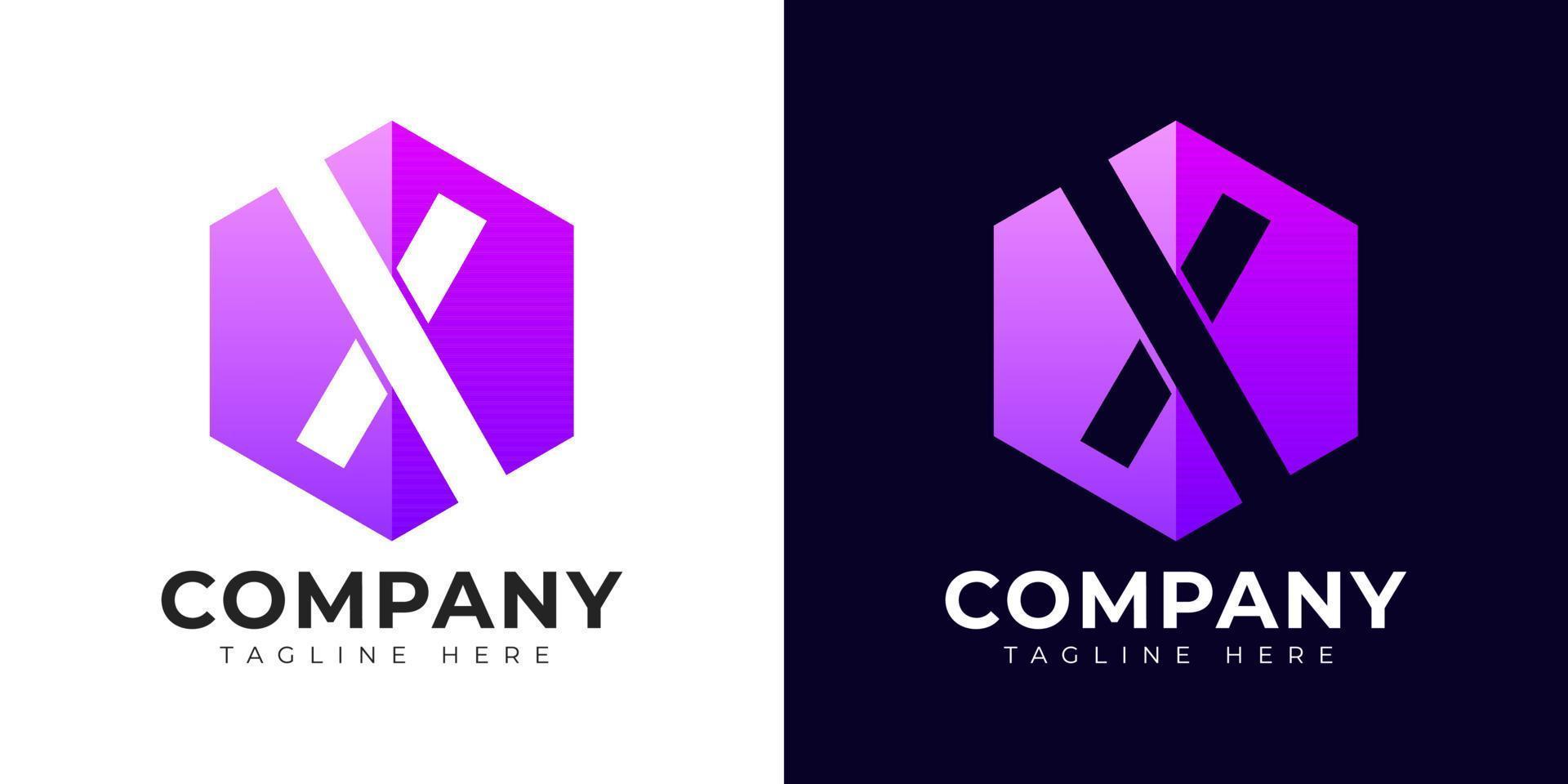 Modern gradient style letter x logo template. x letter design vector with colorful creative hexagon sign.